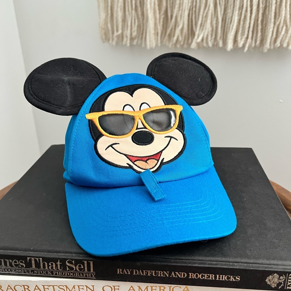 Disney Blue Mickey Mouse Cap with Sunglasses Kids